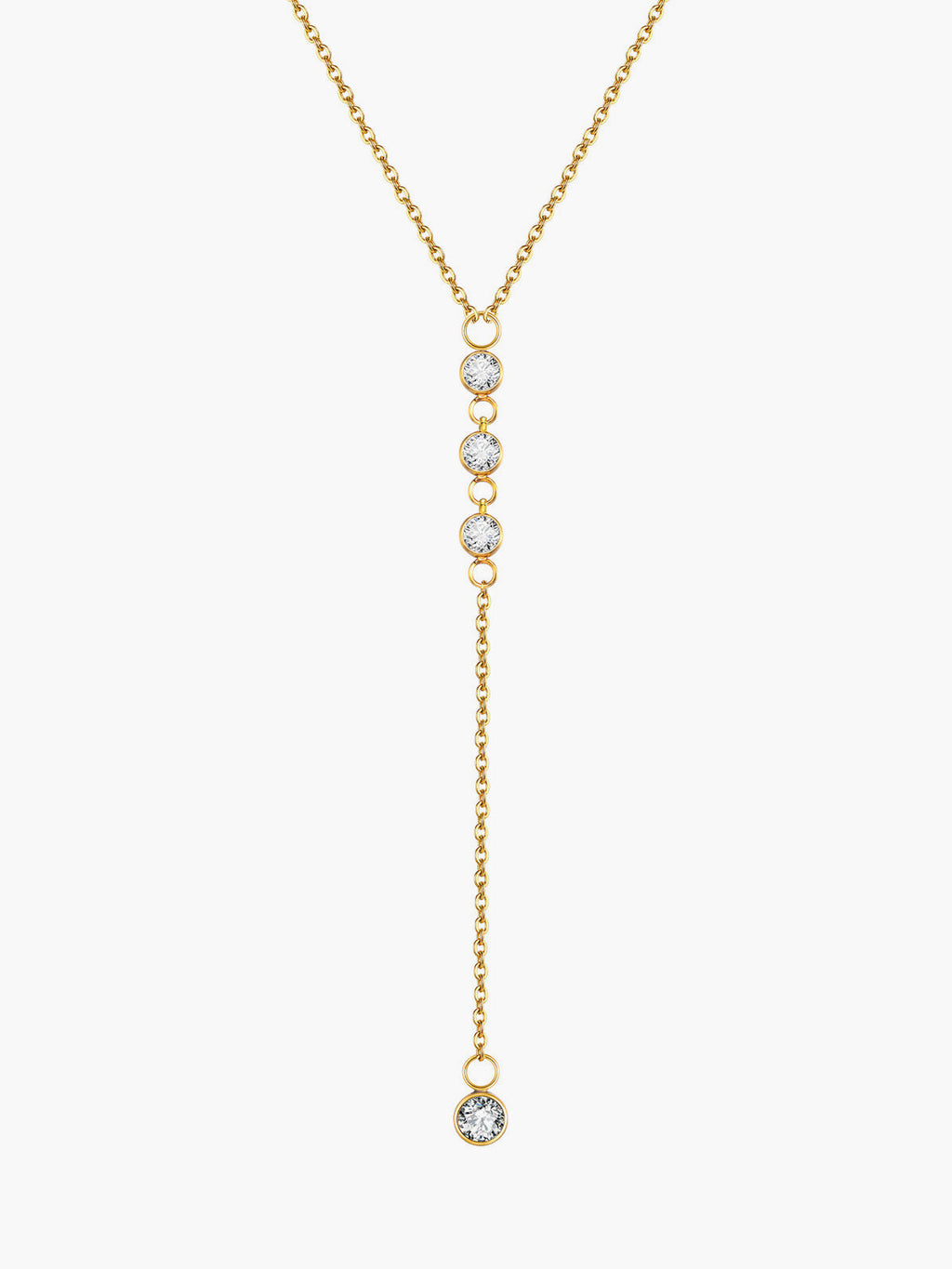 Rhinestone Lariat Drop Necklace